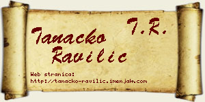 Tanacko Ravilić vizit kartica